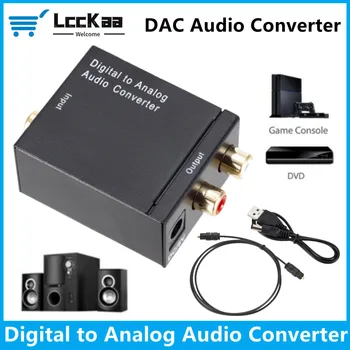 LccKaa Skaitmeninio į Analoginį Garso Keitiklis DAC Stiprintuvo Dekoderis Optinis Bendraašius Toslink į Analoginį RCA L/R Audio Adapteris Keitiklis