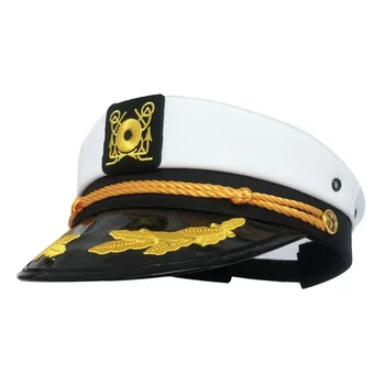 Balta Sailor Karinio Jūrų Laivyno Kapitonas Karinės Skrybėlę Flat Top Hat Už Skrybėlę Jachta Šalis
