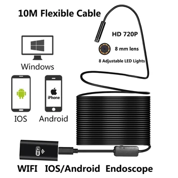 Wifi tikrinimo kamera 2M/5M/10M 8mm Objektyvas 2MP, 720P Minkštas USB Lanksčios Vielos 