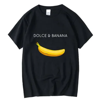 Vyriški T-shirt Aukštos Kokybės 100% medvilnės Juokinga bananų spausdinimo atsitiktinis palaidų o-kaklo kietas vyrams trumpomis rankovėmis t-shirt vyrai tee viršūnės