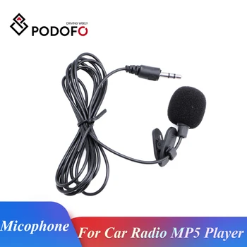 Podofo Universalus nešiojamų 3.5 mm mini mikrofonas laisvų Rankų Mikrofonas mini garso garsiakalbiai 2 Din Automobilio Radijo