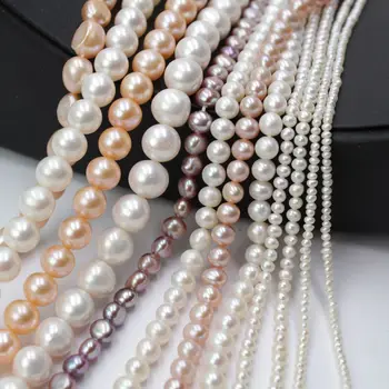 Natūralūs Gėlavandenių Perlų Prarasti Karoliukai 2-11mm Aptiko Beveik Apvalios Tiesa Perlai 