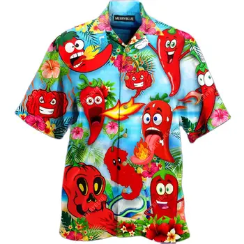 Havajų vyriški Marškiniai Svetimų Trumpas Rankovės Kubos Marškinėliai 3d Vasaros Atostogų Mygtuką Viršų, Vyrai ir Moterys Naujų Drabužių Streetwear