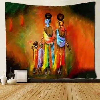 Afrikos Moterys ir Vaikai, Juoda Afro Gobelenai Hipių Meno Unikalus Sienos Kabo