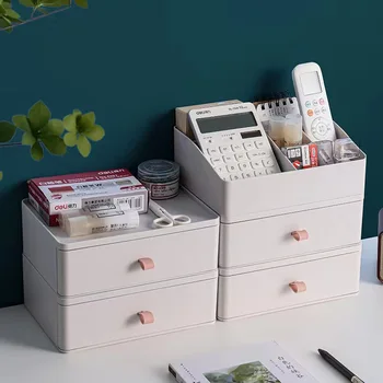 Darbalaukio ant kitos kosmetikos laikymo dėžutė Macaron su stalčių talpinimo darbalaukio papuošalai nagų lako makiažas stalčių konteineris