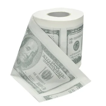 Naujas Šimtų Dolerių Tualetinio Popieriaus Naujovė Įdomus $100 TP Pinigų Roll Kamštukas Dovana