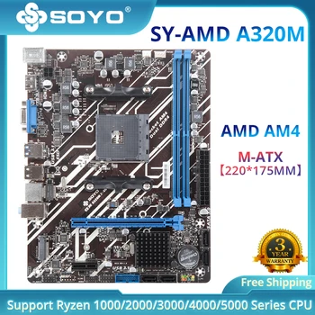 SOYO Visiškai Naujas Drakonas A320M.2-VH Žaidimų Plokštė DDR4 Dual Channel Memory Slots 8 APU AMD Ryzen CPU (AMD A320/AM4 Lizdas)