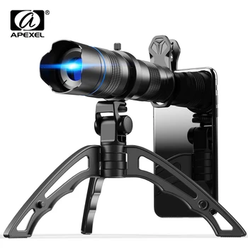 APEXEL HD Metalo 20-40x zoom teleskopas teleobjektyvą monokuliariniai telefono fotoaparato objektyvas+ mini trikojo 