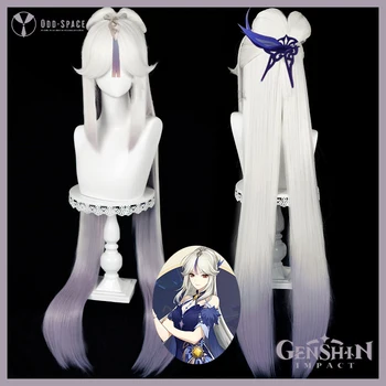 Genshin poveikio cosplay žaidimas Cosplay perukas Ningguang Naujų Odos perukas 120cm Baltos iki violetinės Ilgi plaukai Cos priedai Anime perukas