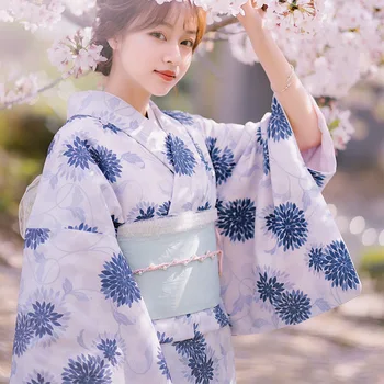 Moterų Japonija Stiliaus Tranditional Kimono Gėlių Spausdinti Suaugusiųjų Festivalis Streetwear Azijos Kimono Etapas/Photo Šaudymo Drabužiai
